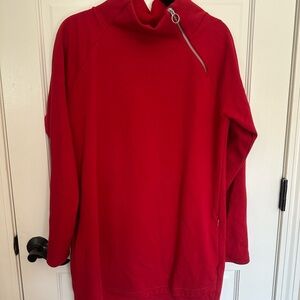 Athleta Cozy Karma Red Sweatshirt Dress